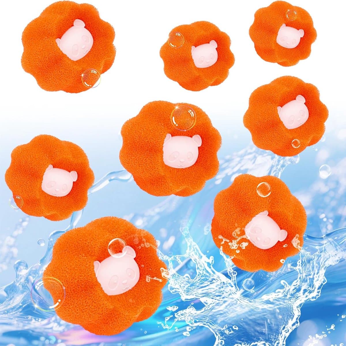 SnelShoppen - Wasmachine Dierenhaarverwijderaar, 8-pack Herbruikbare Haarverwijderingsballen, Pluizenfilter voor Effectieve Dierenhaar en Pluizen Verw — afbeelding 1