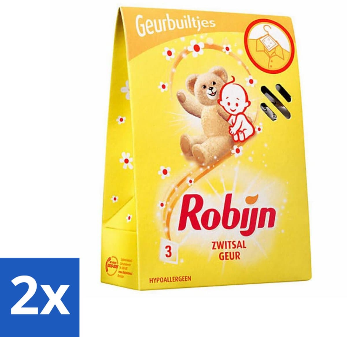 2 x Robijn Geurbuiltjes Zwitsal 3 stuks per verpakking - Zwitsal Geur - Babygeur - Geurbuiltjes - Kastgeur - Ladegeur — afbeelding 1