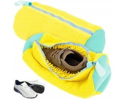 Waszak Schoenen met Rits – 360° Uitgebreide Reiniging - Sneakers Waszak voor Wasgoed - Schoen Waszak Wasmachine - 2 Stucks - Geel