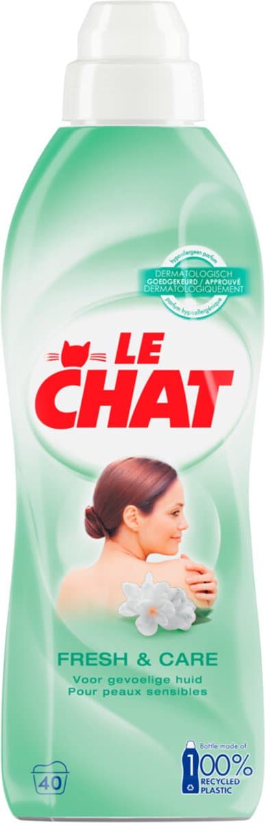 Le Chat Wasverzachter - Fresh & Care - 40 Wasbeurten - 12 x 880 ml - Voordeelverpakking — afbeelding 1