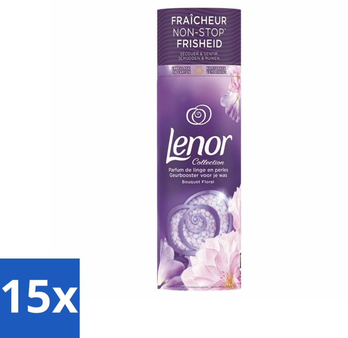 Lenor - Geurbooster - Bloemen Boeket - Non-Stop Frisheid - 19 Wasbeurten - Bulkverpakking - 15 stuks — afbeelding 1