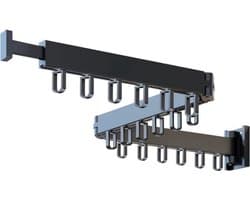 droogrek voor kleding aan de muur, droogrek voor wasgoed, ruimtebesparend intrekbaar klerenhangerrek, opvouwbaar kledingrek voor balkon, wasserij, badkamer, patio (zwart)