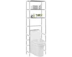Wasmachine rek - Ombouw - Kast - Opbouwmeubel - Verhoger - Wasmachine meubel - Opbergkast - Ijzer -Zilver