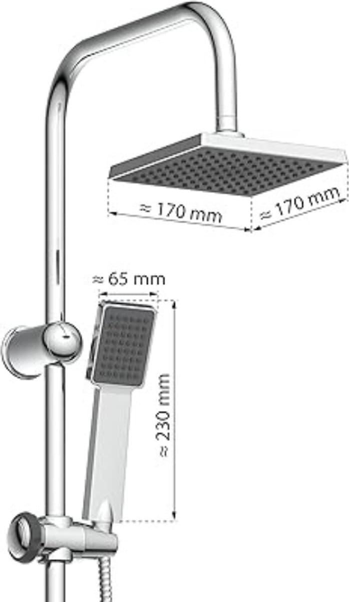 Energy DX12004-A Doucheset - Compleet Douchesysteem Met Grote Regendouche En Handdouche - Ideaal Voor Achteraf Bouwen — afbeelding 1
