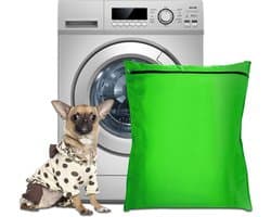 Waszakken voor huisdieren - Waszakken van twill polyester - Grote waszakken met rits - Voorkomt dat waszakken verstopt raken door dierenhaar - Waszakken voor huisdierendekens - Geweldig voor honden en katten (60x70cm)