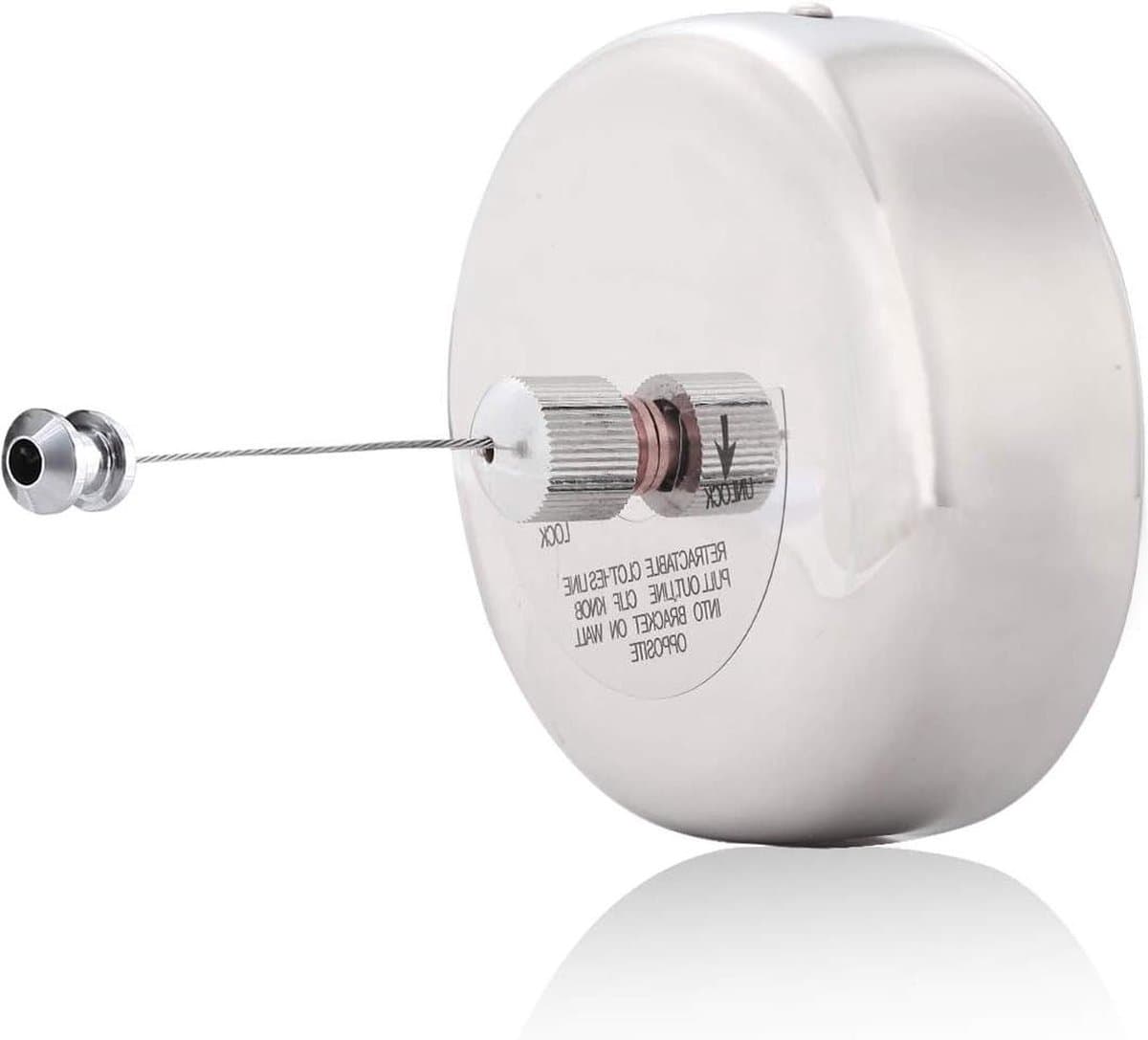 Single Retractable Stainless Steel Clothesline 304 for Shower Bathroom Laundry Heavy Duty Dryer Extendable Hotel Style - 2.8m — afbeelding 1
