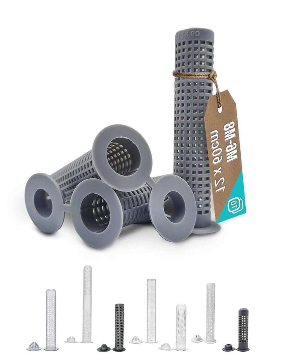 Zeefhuls Composietmortel - Kunststof Ankerhuls Injectiemortel - Betrouwbare Ankerbevestiging - Fijne Netstructuur Mortelbesparing - 12 x 60 mm 10 stuks — afbeelding 1