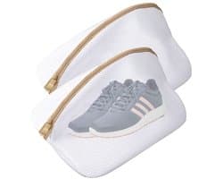 Allecto - 2 Stuks Waszakken Voor Schoenen - Herbruikbaar Wasnet - Wit - Bescherm Je Schoenen - Ideaal Voor In De Wasmachine - Perfect Voor Organisatie