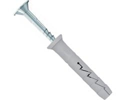 Muurankers - Hamerpluggen Nagelschroeven - Zware objecten bevestigen - Snelle hamermontage - 10x80mm - Grijs