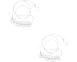 Waslijn met Clips - Kampeerlijn - Drogen Buiten - Elastisch en Verstelbaar - 3 Stuks - Grijs