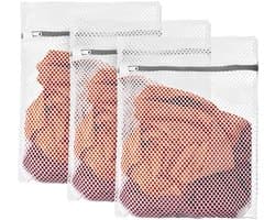 Dailygoods- Waszak Groot - Waszakjes met Rits - Waszakken voor Wasgoed - Herbruikbare Waszak - 3 Stuks - Polyester 30x40 cm - Wasnet
