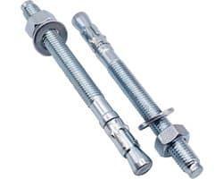 Verzinkte Wigankers - Metalen Pluggen Betonanker - Zware Lasten Bevestigen - Zelf Spreidend Mechanisme - M12 x 140 mm - Zilverkleurig