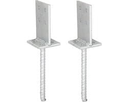 T-paaldrager - Paalhouder beton - Houten constructies verankeren - Thermisch verzinkt staal - 130x80mm brug 200mm anker