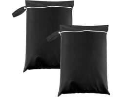 Ruime Waterdichte Waszak voor Vervoer, Ideaal voor Vuile Kleding, Zwemkleding en Reisaccessoires - 30 x 40 cm (Zwart)