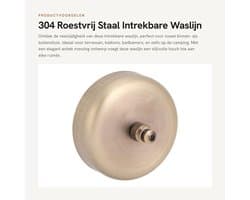 Dailygoods- Waslijn Intrekbaar - Telescopisch Wandgemonteerd tot 2,8 m - Ruimtebesparend Droogrek - Voor Binnen/Buiten - Duurzaam Roestvrij Staal - Geschikt voor Terrassen en Balkons