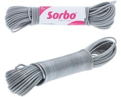 Sorbo Waslijndraad met Staalkern - Kunststof - Flexibel - 20 Meter - 1 Stuk
