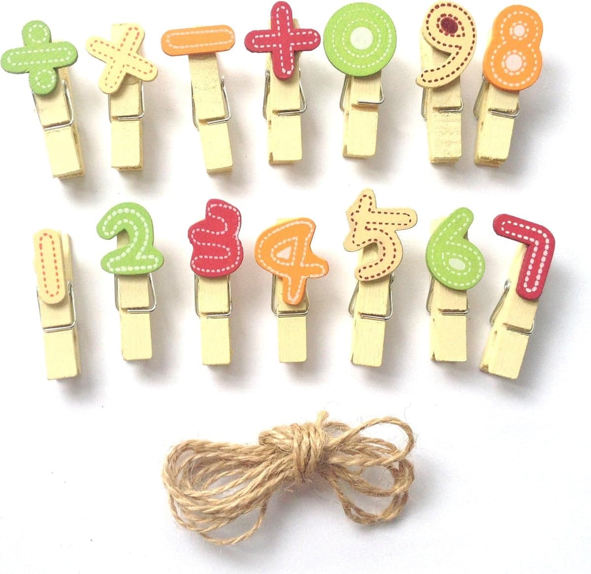 Houten Mini Knijpers - Decoratieve Clips - Ambachtelijke Projecten - Natuurlijk Materiaal - 3.5 cm Lengte - Gekleurd — afbeelding 1
