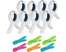 14 Stuks Grote & Kleine Wasknijpers - Winddicht & Stevig voor Handdoeken en Kleding