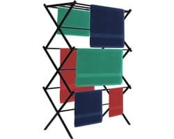Springos Wasrek - Droogtoren - Droogrek - Verstelbaar - Inklapbaar - Inclusief- Wielen - Telescopisch - 104 x 69 x 36,5 cm
