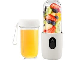 Allecto Plus - Draagbare 500 ml smoothiemaker voor onderweg - Mini-mixer met led-display - Oplaadbaar - Ideaal voor sportschool en kantoor - Geschikt voor camping en reizen.
