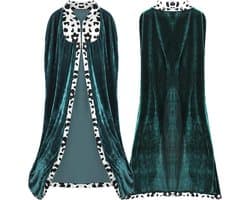 Koningsmantel Prinsmantel Koningscap Voor Volwassenen Halloween Carnaval Kerst Middeleeuwse Kostuums Groen