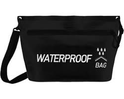 tas, 4 liter, zwart, strand- en zwemtas, IPX4, met verstelbare schouderriem, waterdichte ritssluiting voor optimale bescherming, ideaal voor watersport, wandelen en reizen