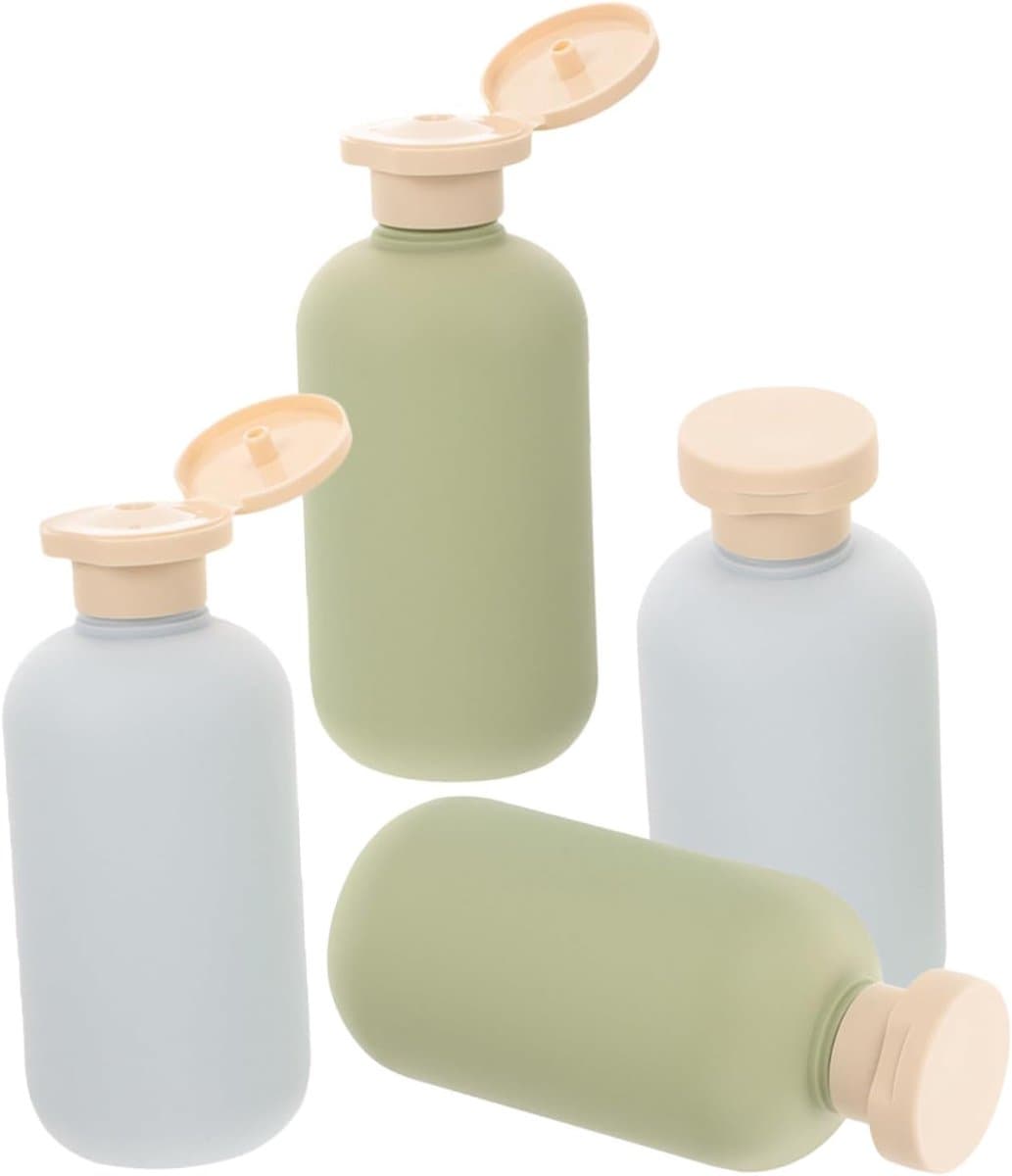 4stuks Herbruikbare Reis Toilettassen Flessen Shampoo Conditioner Lotion Dispenser Flacons Voor Reizen Camping Zakelijke Trips — afbeelding 1