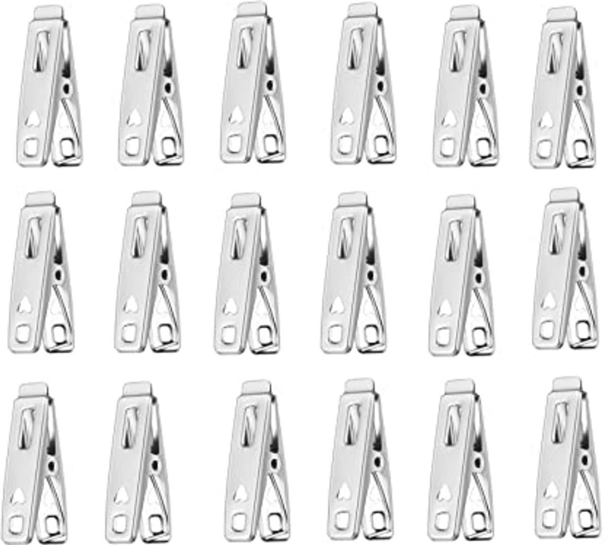 20 roestvrijstalen wasknijpers - winddicht en multifunctioneel - sterke klem voor kleding en handdoeken — afbeelding 1
