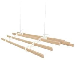 Verschuifbare Plafond Kledingdroger met Katrol 6 Latten 2.4m Ivoor - Ruimtebesparend Design voor Gemakkelijk Drogen