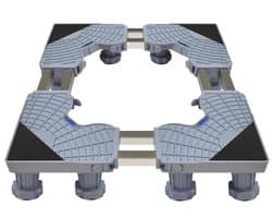 Verstelbaar wasmachine-frame met 2 vaten en 12 poten - Roestvrij staal, onderstel voor koelkast, vriezer en wasmachine (45-68 cm)