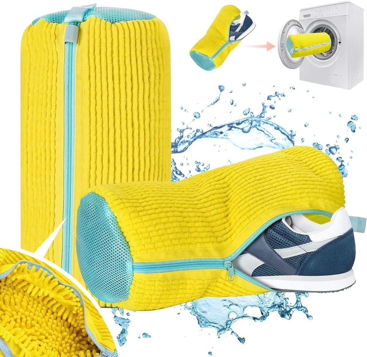 Set van 2 waszakken voor schoenen, herbruikbare en duurzame opbergzakken, schokbestendig en geluidsarm, ideaal voor sportschoenen en wasgoed — afbeelding 1