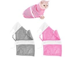 Dailygoods- Waszakken Set van 2 - Verstelbare Opvangzak - Kattentoiletaccessoires - Netstof - Luchtdoorlatend - Afmetingen 60 x 32 cm - Kattenwaszak