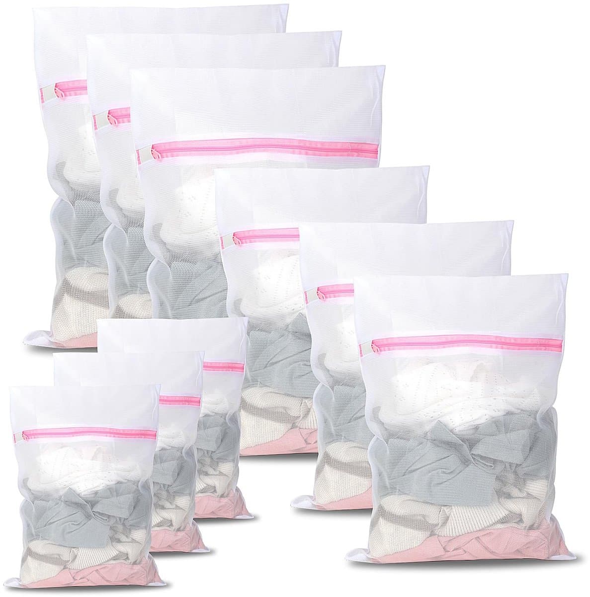 Dailygoods - Wasnet waszak, 9-delige set wasmachinetas, herbruikbaar, om vervorming en vouwen te voorkomen, geschikt voor het scheiden van bovenkleding, overhemden, ondergoed, schoenen — afbeelding 1