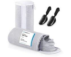 Dailygoods- Schoenwaszak 2 Stuks - Verstelbare Schoenspanner - Herbruikbaar Wasnet - Verborgen Ritssluiting - 360° Reiniging - Pluizige Microvezels - Schoenwasnet