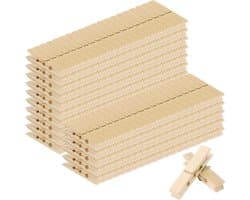 Houten wasknijpers 300 stuks, 6,1 x 1,1 cm, ideaal voor wasgoed, knutselen en decoratie