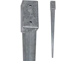Vierkante Inslaghuls - Grondanker Staal - Stevig Fundament - Thermisch Verzinkt - Tot 90 cm - Zilver