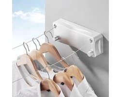 Intrekbare Waslijn - Droogrek Dubbel - Kleding Drogen - Ruimtebesparend Ontwerp - 5.2 Meter - Wit