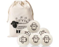 SnelShoppen - Verpakking met 6 Wollen Drogerballen 7 cm - Bespaar Energiedroogtijd - Ideaal voor Kleding en Donsjassen - Personaliseerbare Geur met Et