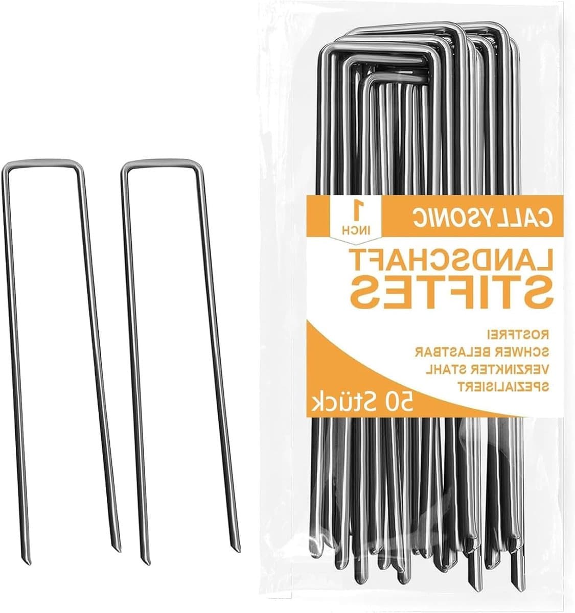 Set van 100 Grondankers/Pegs voor Tuin, Onkruiddoek en Tent - Roestbestendige U-vormige Ankers, 200 mm x 40 mm x Diameter 2.5 mm, Ideaal voor Stabiliteit en Bevestiging — afbeelding 1