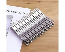 Kledingpinnen 20 Stuks - Roestvrij Staal - Hitte- en Vorstbestendig - Duurzaam - Sterk Draagvermogen - 4.8cm x 1cm x 2cm - Wasknijpers