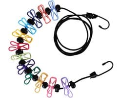 Waslijn camping, reiswaslijn, reiswaslijn met 12 wasknijpers, draagbare intrekbare waslijn voor reizen, vakantie, outdoor, camping (180-300 cm)
