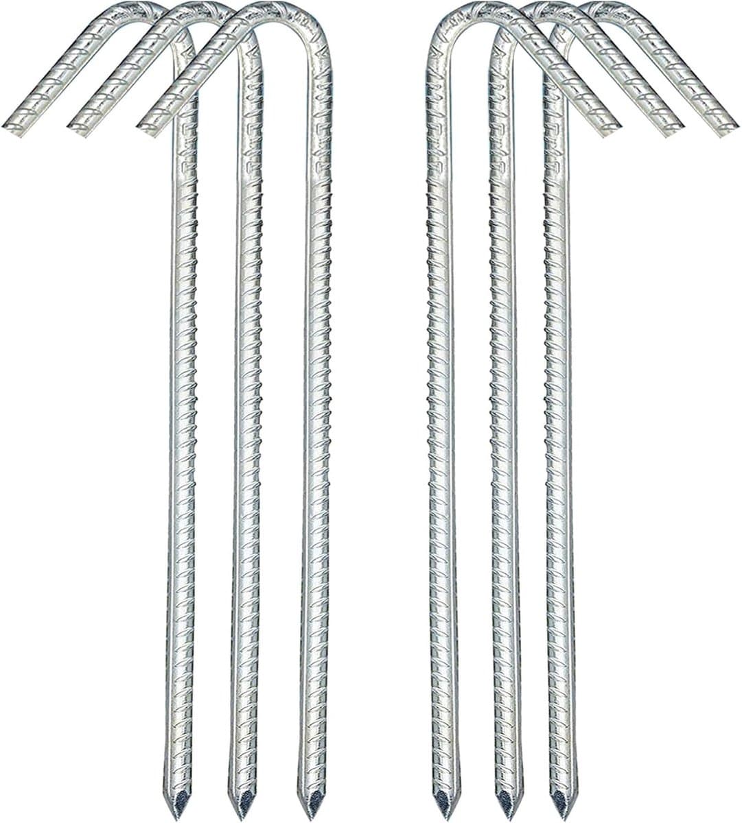 SnelShoppen - Grondankers, Tentpinnen, Tuinpalen, Stalen Grondankers 30 cm - 6 Stuks voor Trampoline, Schommel, Tuin, Camping, Constructie — afbeelding 1