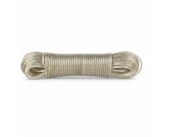 Waslijn 30 m met stalen kern - PVC-omhulsel - Flexibel - Voor buiten - Tuin/camping - Geschikt voor kleding en beddengoed - Ophanglijn