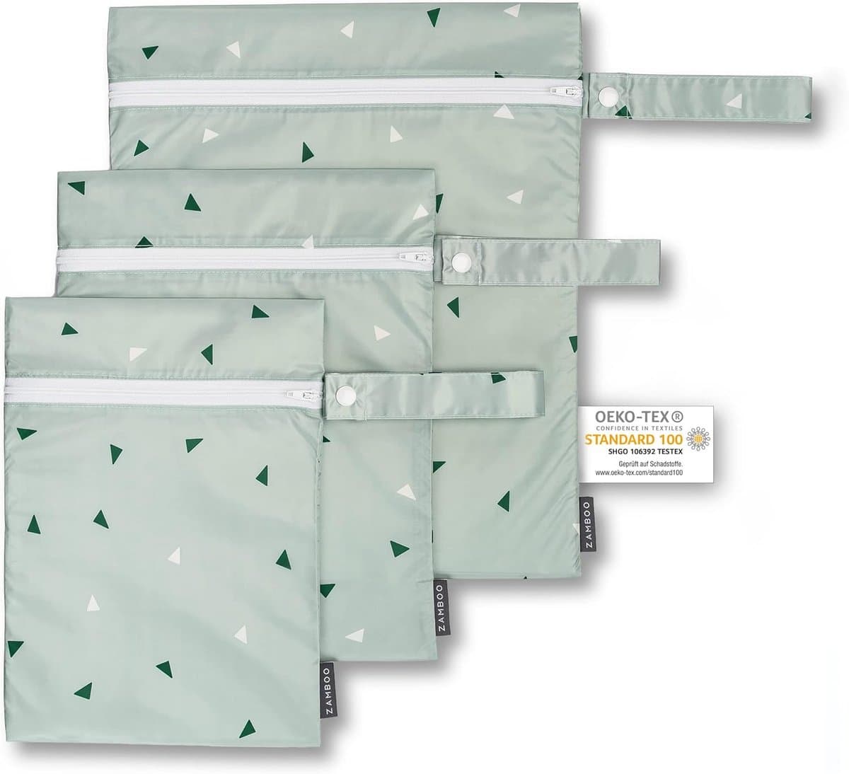 Thijox - Zamboo Nasstas/Luiertas Set - Milieuvriendelijk & Duurzaam - Ökotex Standaard 100 - 3-delige Set - Groene Tassen voor Luiers, Vuile Was en Vo — afbeelding 1
