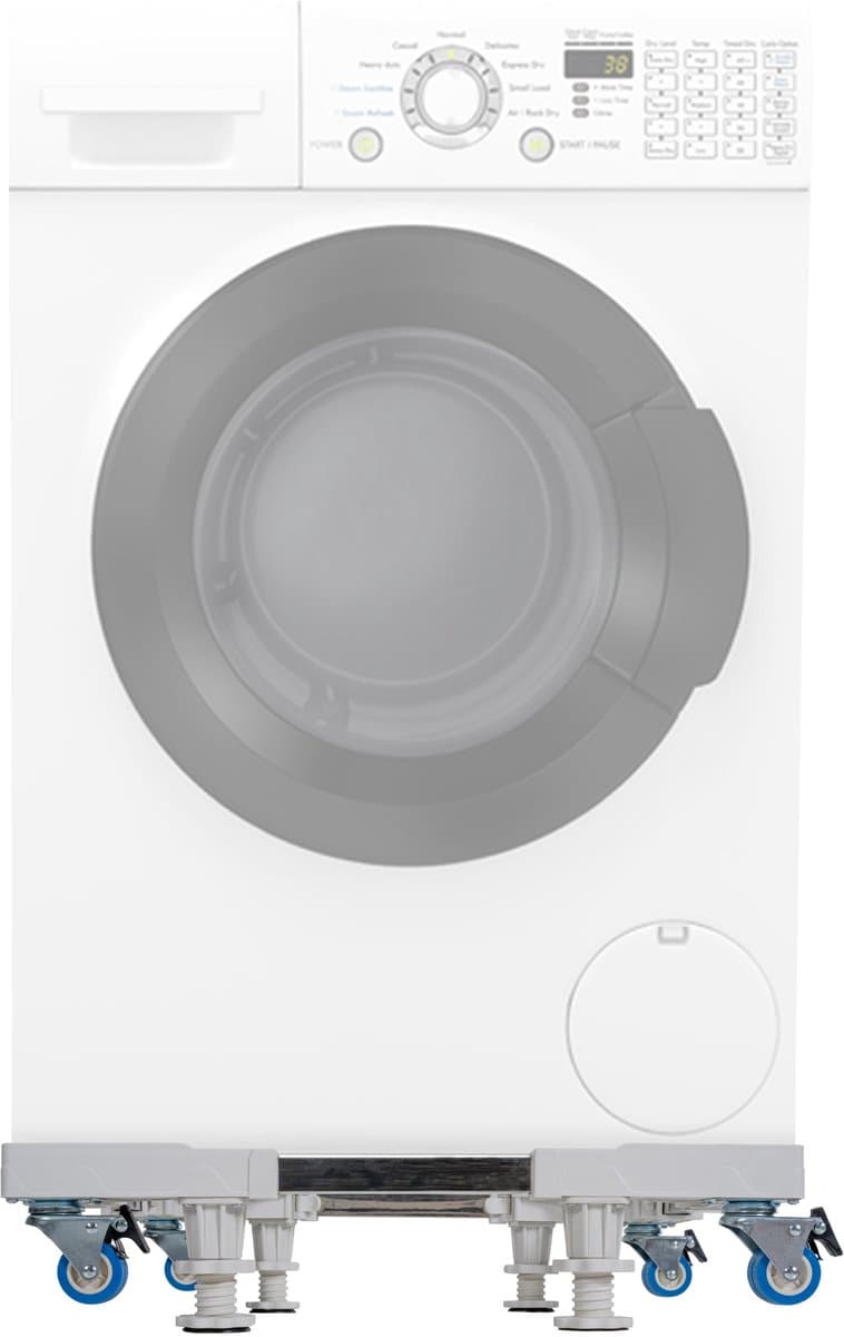 CLP Libby Wasmachine Onderstel - Wasmachine verhoger - Wasmachine Sokkel - Universele Wasmachine Onderstel - Met Wielen - wit — afbeelding 1
