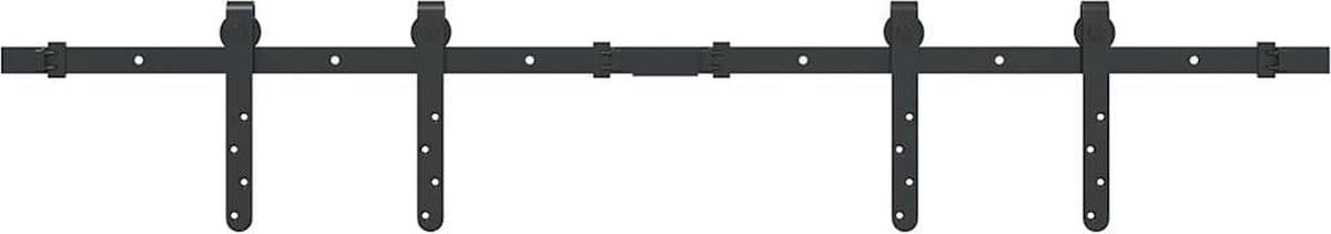 vidaXL - Ophangset - voor - schuifdeur - 122 - cm - koolstofstaal — afbeelding 1