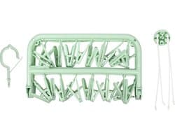 Benson Droogcarrousel - groen - kunststof - 32 clips/knijpers - 30 x 40 cm - droogmolen — afbeelding 1