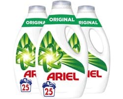 Ariel Vloeibaar Wasmiddel Original 25 Wasbeurten - 3 x 1,125 liter - Voordeelverpakking