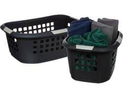 Benson Wasmand extra groot - 2x - antraciet - kunststof - 51 liter - 67 x 47 x 27 cm — afbeelding 1