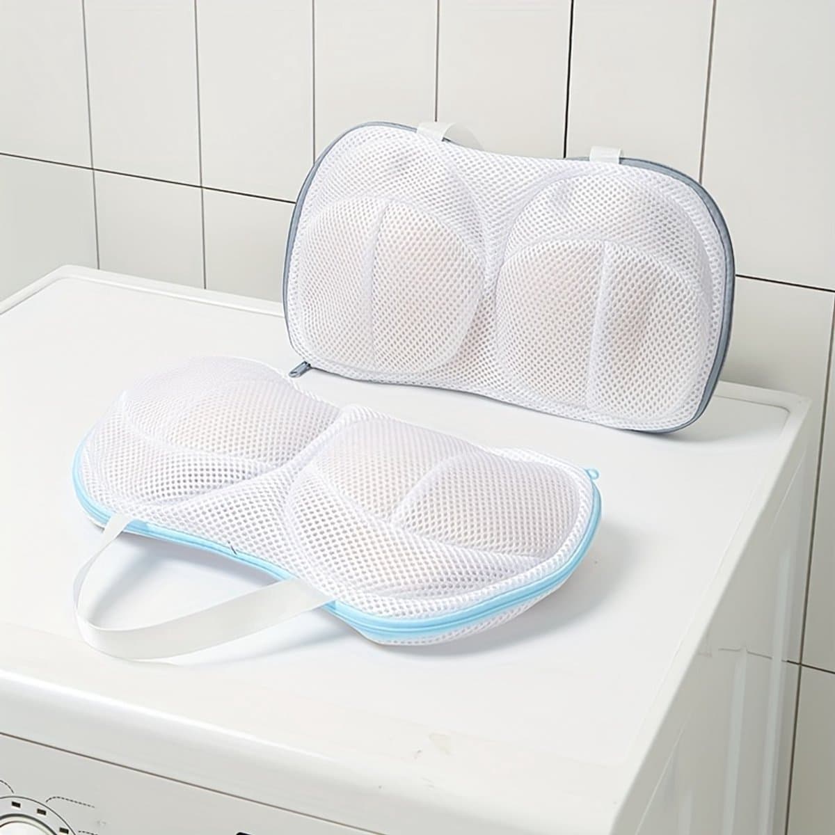 2 stuks verdikte, grove mesh waszakken voor bh's, huishoudelijke anti-vervormings bolvormige waszakken, speciale wasmachine waszakken voor ondergoed, anti-wrijvings mesh waszak voor ondergoed — afbeelding 1